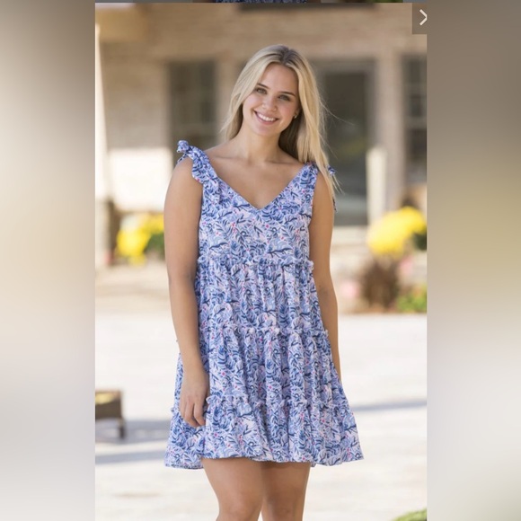 Simply‎ Southern Gathered Leaf Print Dress Womens Small - Picture 8 of 8